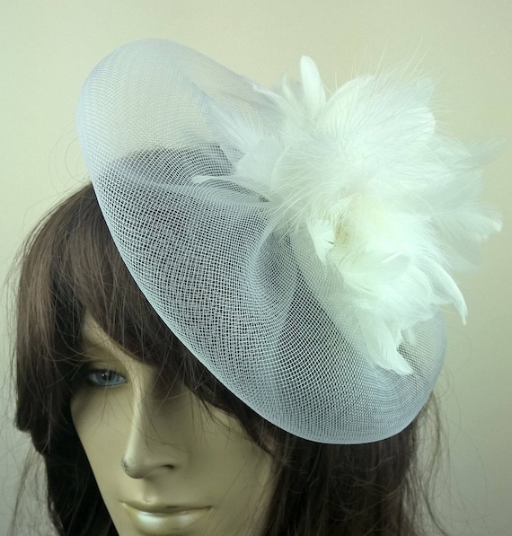 BLACK HAT NETTING FEATHERS SINAMAY COMB FASCINATOR WEDDING ASCOT RACE HEN PARTY