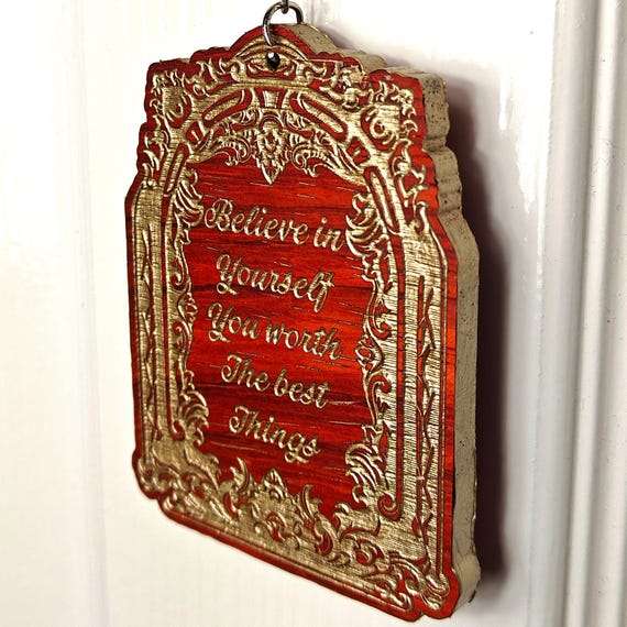 personalised custom made bespoke solid hard wood key chain keyring fridge magnet Victorian vintage style pattern laser cut engraved design