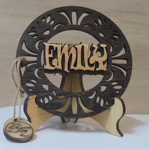 Op maat gemaakte gepersonaliseerde echt houten naamplaat kaart lasergesneden gesneden huwelijksuitnodiging verjaardag verjaardag Kerst Moederdag