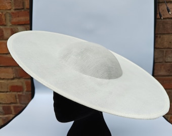ivory large fascinator millinery burlesque wedding hat headband party race cosplay handmade Kentucky Derby Royal Ascot hatinator DIY base