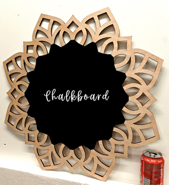 550mm mandala flower pattern chalkboard blackboard wall door decoration picture laser cut engraved home art craft wedding wood sign hanging
