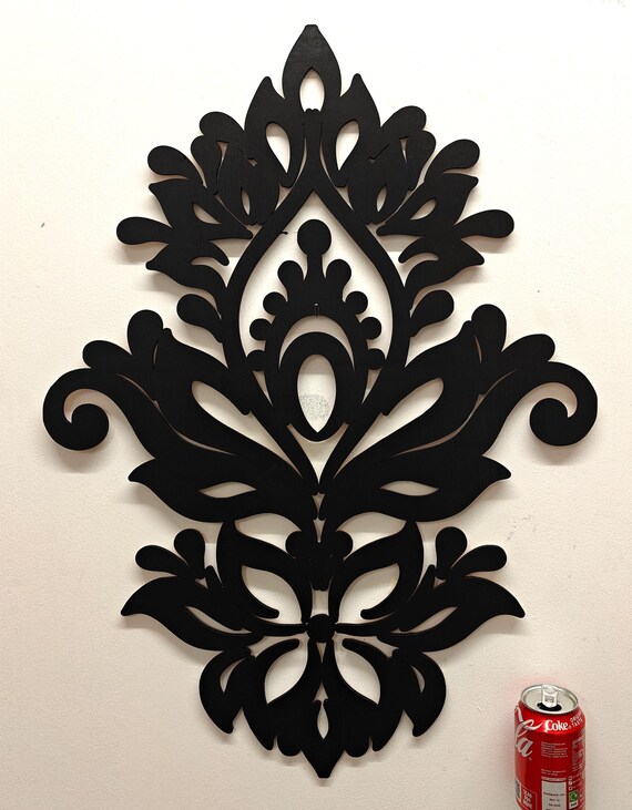 large black wooden lotus flower pattern wall door decoration hanging picture laser cut plywood home art wood sign deco craft logo design