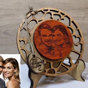 Op maat gemaakte gepersonaliseerde echt hout foto foto teken logo plaquette kaart lasergesneden gegraveerde bruiloft verjaardag verjaardag Moederdag