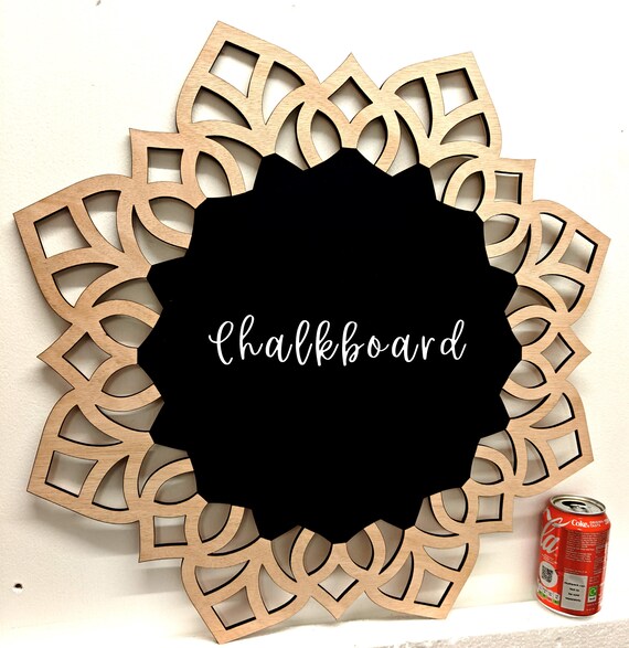 550mm mandala flower pattern chalkboard blackboard wall door decoration picture laser cut engraved home art craft wedding wood sign hanging