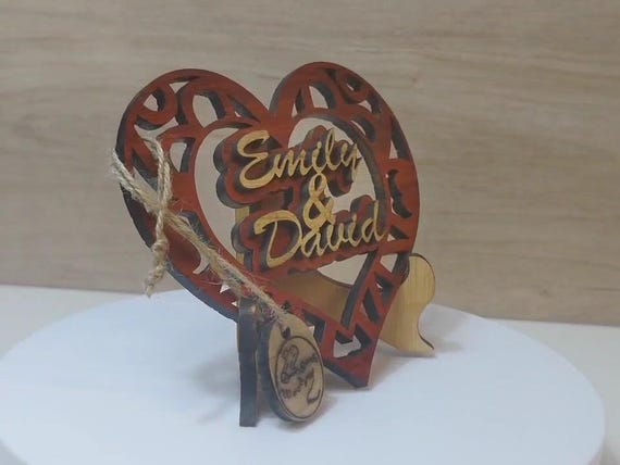 Custom made personalised real solid wood name plate table stand plaque laser cut carved logo sign office wedding birthday gift present