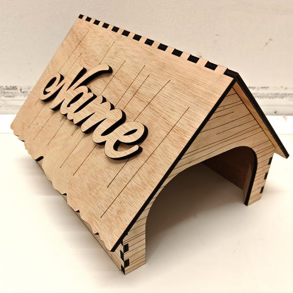 personalised bespoke custom made laser cut engraved wood wooden pet house home hutch dog cat tortoise hamster guinea pig reptile chinchilla