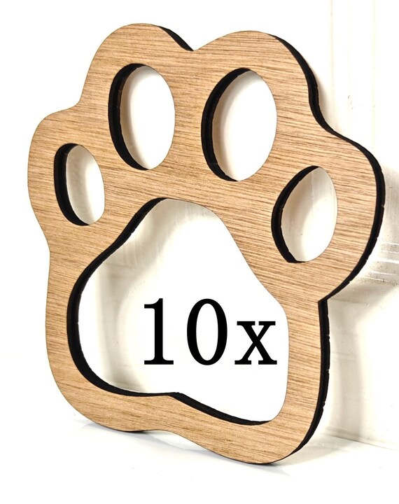 10 pcs x 120mm x 120mm dog paw laser cut wood plywood diy art craft wall door home furniture pet frame logo sign design unfinished painting