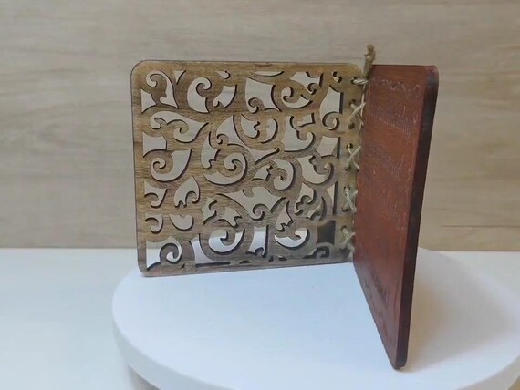 Custom made personalised real wood plaque card laser cut carved engraved wedding invitation birthday anniversary Christmas Mother’s Day
