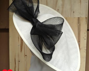 Black & White.satin Fascinator - Etsy display picture 1