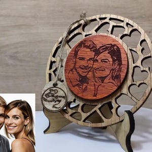 Op maat gemaakte gepersonaliseerde echt hout foto foto teken logo plaquette kaart lasergesneden gegraveerde bruiloft verjaardag verjaardag Moederdag