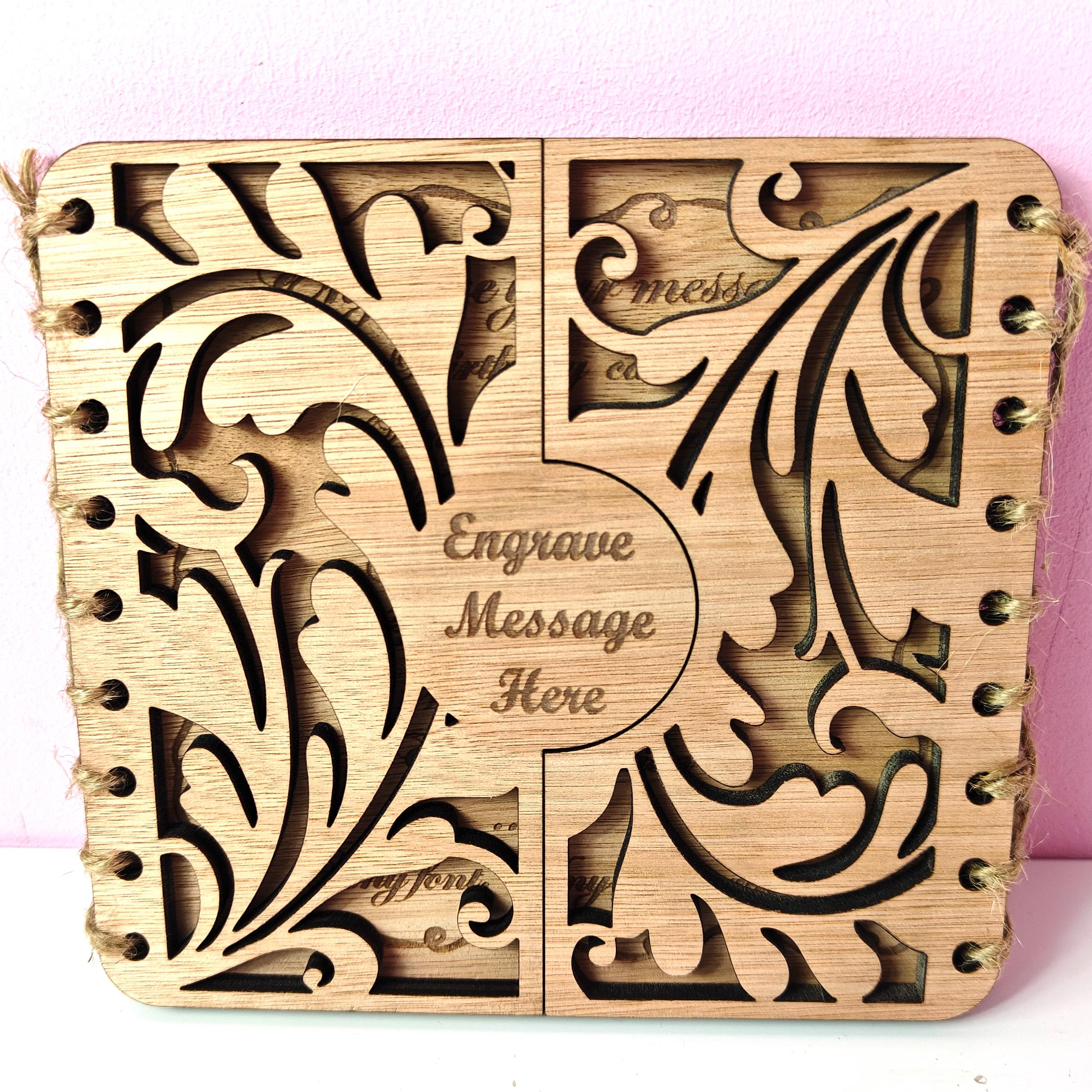 Custom Made Personalised Wood Plaque Card Laser Cut Carved Engraved ...