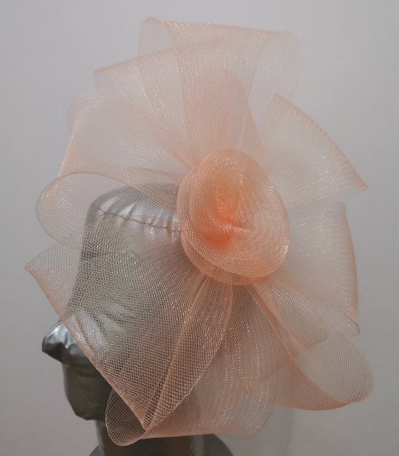 nude peach coral salmon colour headband fascinator millinery hat wedding ascot hair piece race