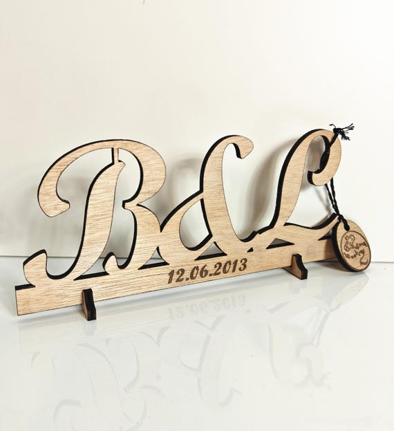 Personalised bespoke custom made laser cut engraved wood letters name word desk table stand wall door plaque sign logo design service