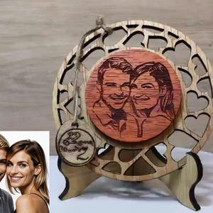 Op maat gemaakte gepersonaliseerde echt hout foto foto teken logo plaquette kaart lasergesneden gegraveerde bruiloft verjaardag verjaardag Moederdag