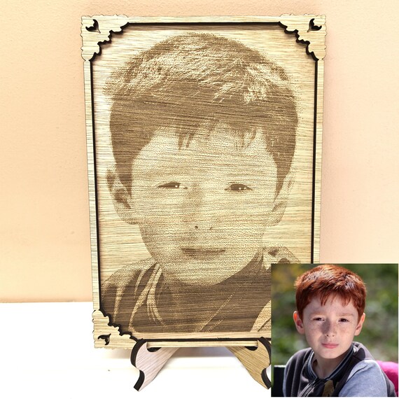 personalised custom made bespoke laser cut engraved wood photo picture portrait frame stand pet family landscape art home decoration gift