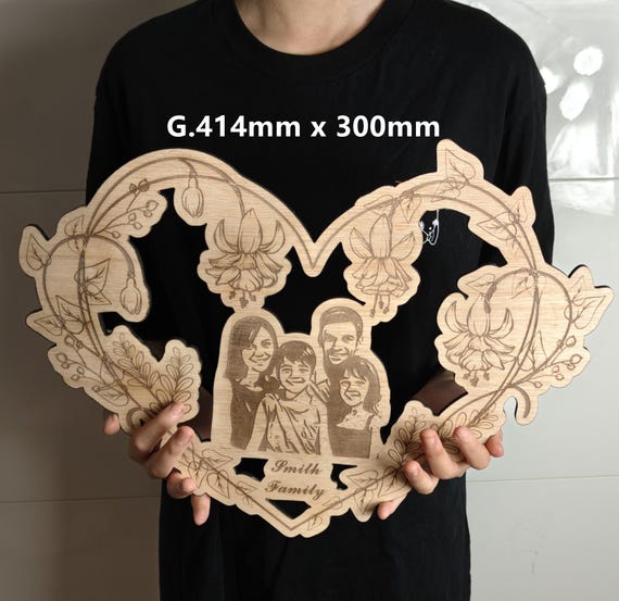 custom made personalised bespoke laser cut engraved wood picture photo name word wall door plaque letter number sign logo design wedding