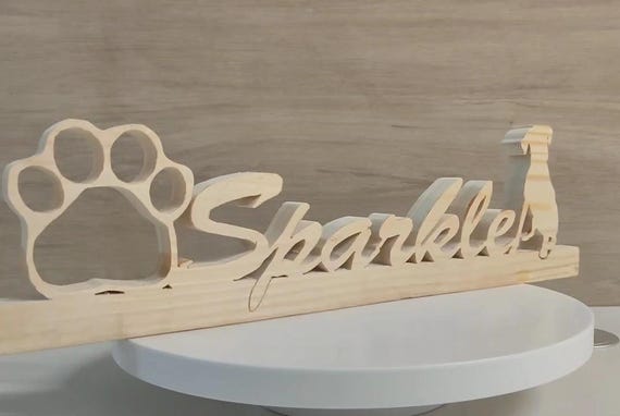 solid wood Personalized any name letter word sign symbol logo stand plaque block gift present sanded for painting home office wedding party