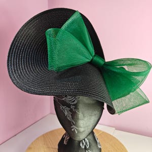 Schwarz Grün Stroh Crinoline Fascinator Hut Hut Stirnband Stirnband Royal Fascinator Accessoire Haus Accessoire Kentucky Derby