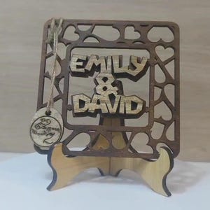 Op maat gemaakte gepersonaliseerde echt houten naamplaat kaart lasergesneden gesneden huwelijksuitnodiging verjaardag verjaardag Kerst Moederdag