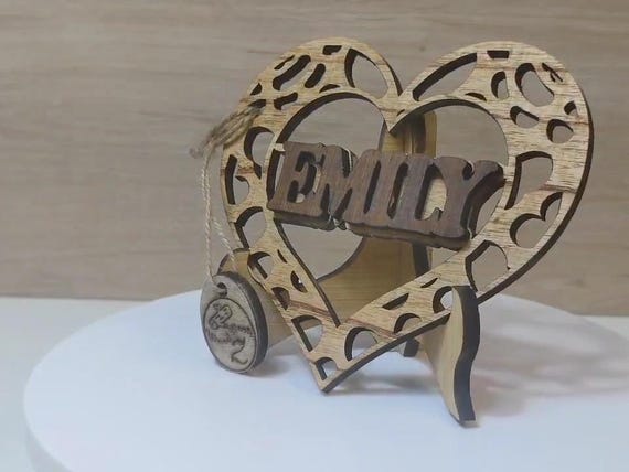 Custom made personalised real solid wood name plate table stand plaque laser cut carved logo sign office wedding birthday gift present