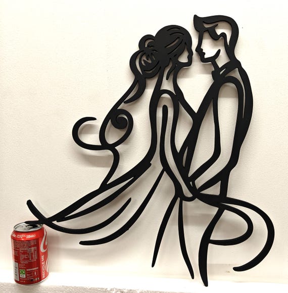 566mm x 550mm black wooden couple bride groom dancing wall door decoration hanging picture laser cut 5mm plywood home art wedding wood
