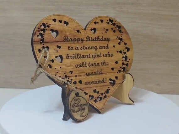 Custom made personalised real wood plaque card laser cut carved engraved wedding invitation birthday anniversary Christmas Mother’s Day