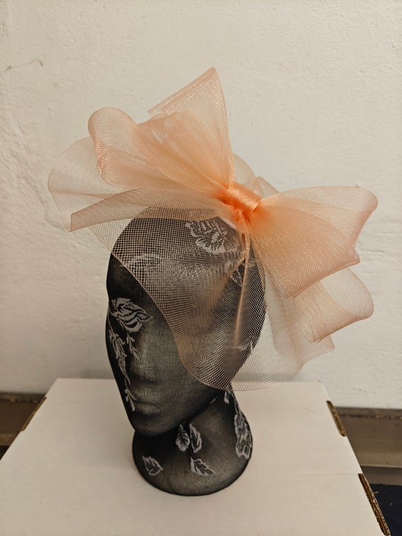 nude peach coral salmon colour headband fascinator millinery hat wedding ascot hair piece race