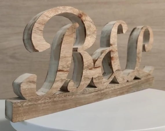 solid wood Personalized any name letter word sign symbol logo stand plaque block gift present sanded for painting home office wedding party