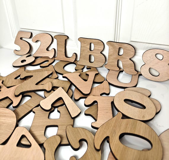 80mm laser cut wood letters craft unfinished alphabet numbers symbol capital Letter diy name painting wall door furniture decoration sign