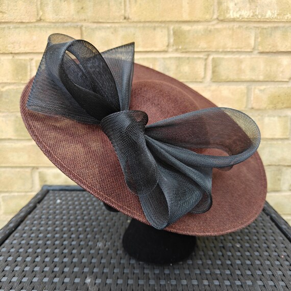 Dark Brown Black Large Fascinator Millinery Burlesque 