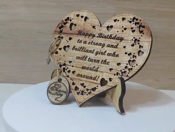 Custom made personalised real wood plaque card laser cut carved engraved wedding invitation birthday anniversary Christmas Mother’s Day