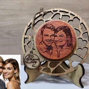Op maat gemaakte gepersonaliseerde echt hout foto foto teken logo plaquette kaart lasergesneden gegraveerde bruiloft verjaardag verjaardag Moederdag