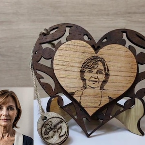 Op maat gemaakte gepersonaliseerde echt hout foto foto teken logo plaquette kaart lasergesneden gegraveerde bruiloft verjaardag verjaardag Moederdag