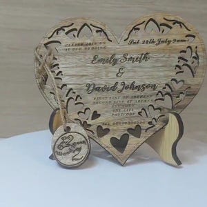Op maat gemaakte gepersonaliseerde echt hard massief hout lasergravure plaque kaart huwelijksuitnodiging valentijn verjaardag kerstcadeau aanwezig