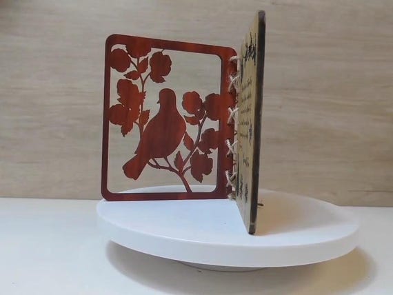 Custom made personalised real hard solid wood laser engraving plaque card wedding invitation valentine anniversary Christmas gift present