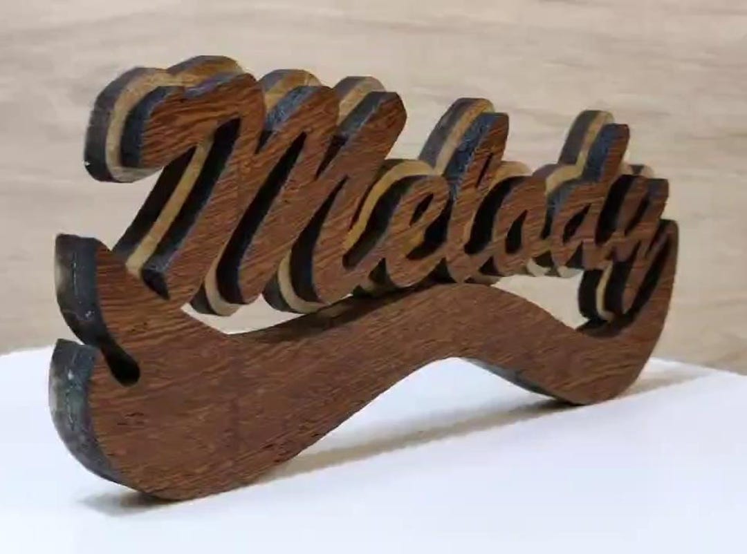 Solid Wood Personalized Desk Name Letter Word Sign Symbol Logo Stand ...
