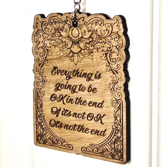 personalised custom made bespoke solid hard wood key chain keyring fridge magnet Victorian vintage style pattern laser cut engraved design