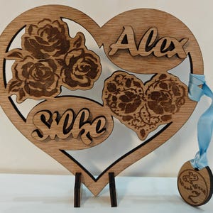 Gepersonaliseerde custom made lasergesneden gegraveerde houten naam woord bureau tafelstandaard vrijstaande muur plaquette verjaardagskaart teken logo ontwerp service