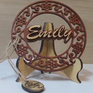 Op maat gemaakte gepersonaliseerde echt houten naamplaat kaart lasergesneden gesneden huwelijksuitnodiging verjaardag verjaardag Kerst Moederdag