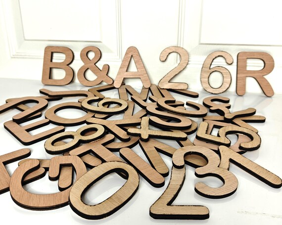 80mm laser cut wood letters craft unfinished alphabet numbers symbol capital Letter diy name painting wall door furniture decoration sign