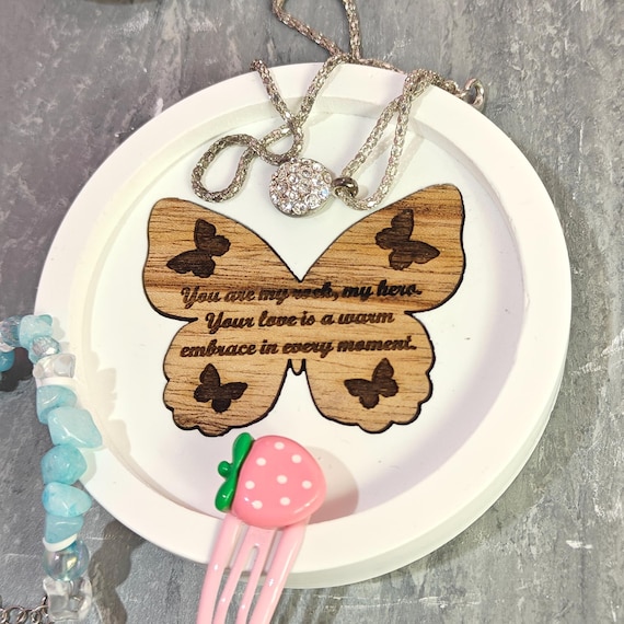 Custom hand made personalised bespoke real hard solid wood laser cut engraving plaster gypsum casting jewellery ring trinket key tray dish