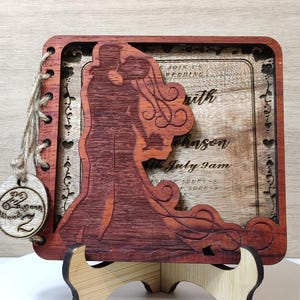 Personalisierte Karte Braut Bräutigam Liebe Hochzeit Einladung Geschenk Padauk Kampfer Wenge Chinabeere Karte Holz