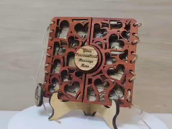 Custom made personalised real wood plaque card laser cut carved engraved wedding invitation birthday anniversary Christmas Mother’s Day