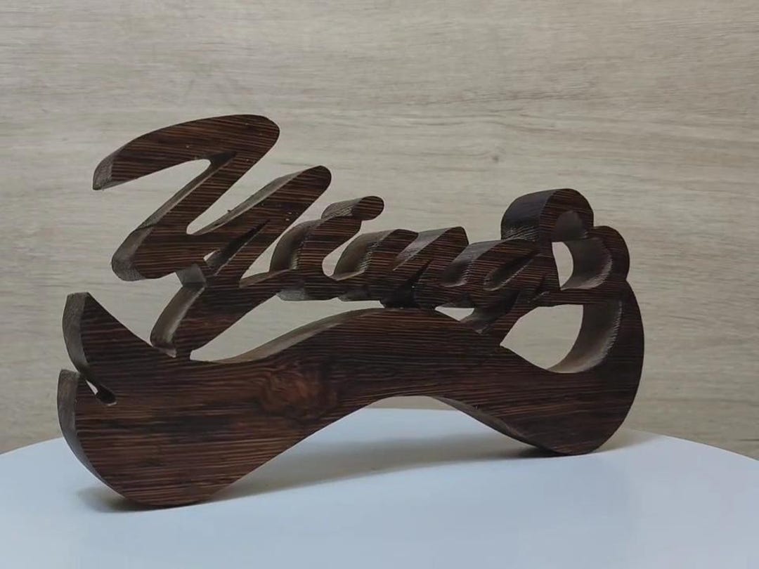 Solid Wood Personalized Any Name Letter Word Sign Symbol Logo Stand ...