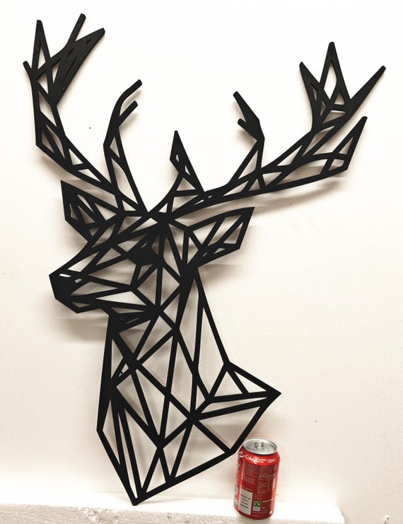 765mm x 550mm black wooden deer wall door decoration hanging picture laser cut 5mm plywood home line art wedding wood sign deco craft