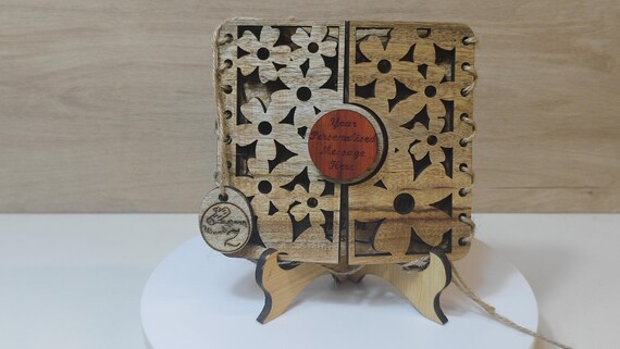 Custom made personalised real wood plaque card laser cut carved engraved wedding invitation birthday anniversary Christmas Mother’s Day