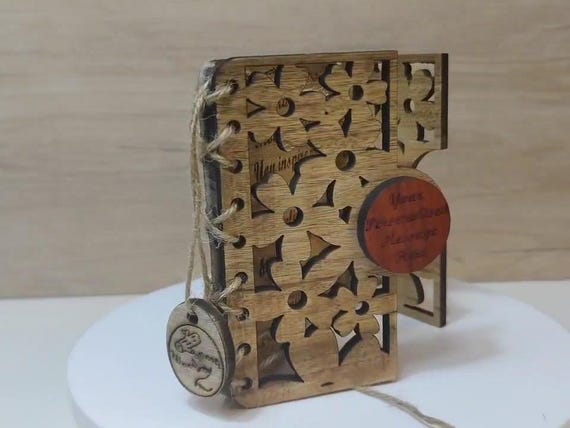 Custom made personalised real wood plaque card laser cut carved engraved wedding invitation birthday anniversary Christmas Mother’s Day