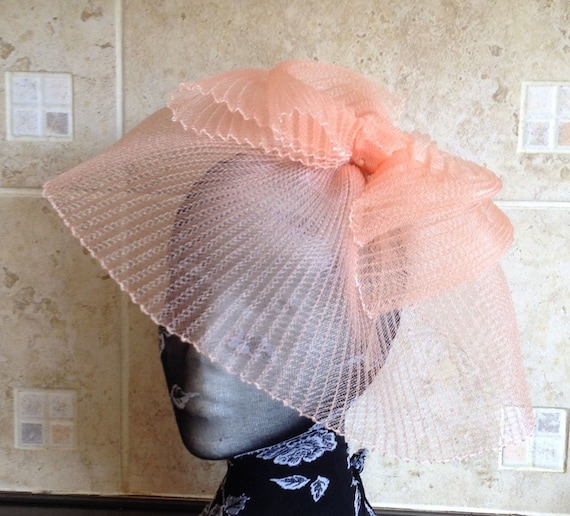 nude peach coral salmon colour headband fascinator millinery hat wedding ascot hair piece race