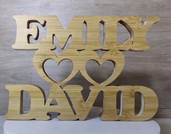 solid wood Personalized any name letter word sign symbol logo stand plaque block gift present sanded for painting home office wedding party