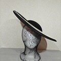 black white hatinator ostrich quill spin large fascinator millinery burlesque wedding hat headband party race Kentucky Derby Royal Ascot